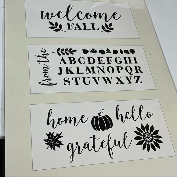 Simply Autumn Craft Stencil Designs Fall 10”x22” 3 Designs per Package Lot of 2 - Picture 3 of 7